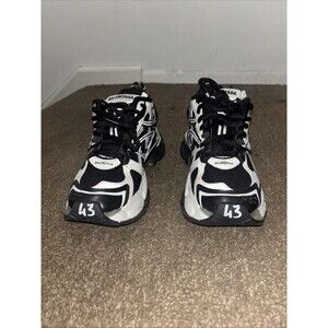 Size 10 - Balenciaga Runner Sneaker Black White